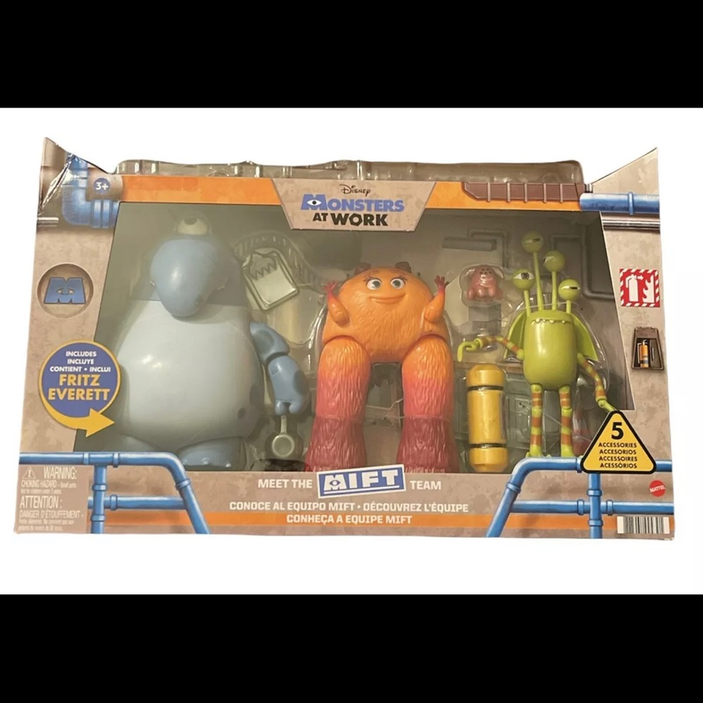 Disney Mattel Monsters at Work Meet the MIFT Team Fritz Val Little Duncan 3+ O